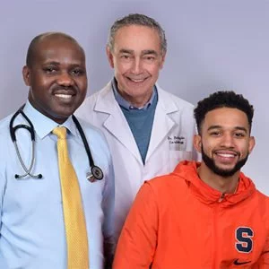 SU basketball player Howard Washing and Crouse cardiologists