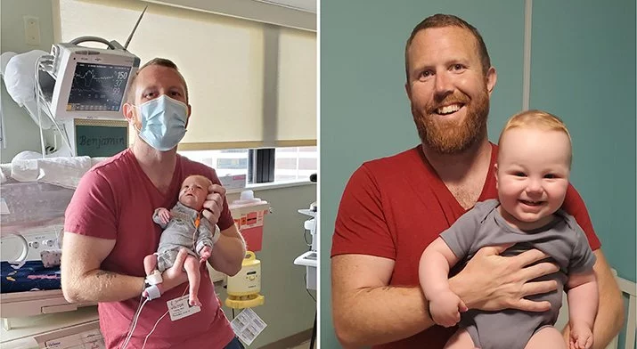 Josh Newfield and Baby
